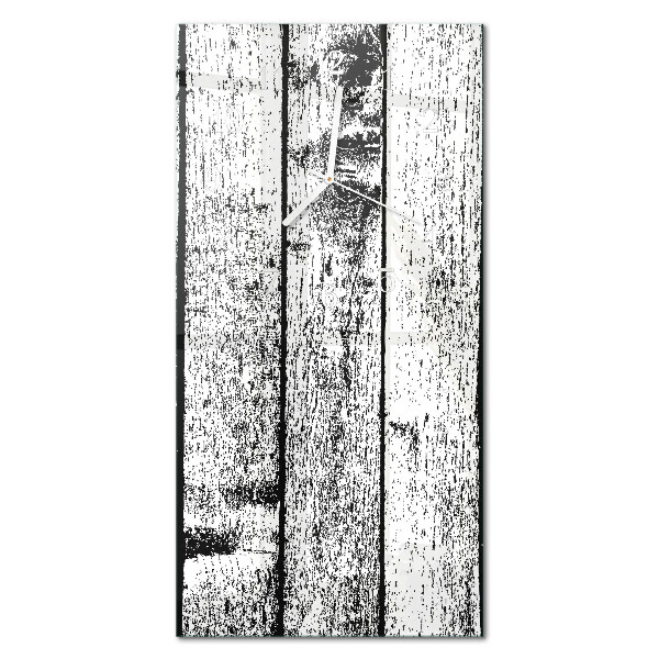 Verticale moderne glazen wandklok Hout