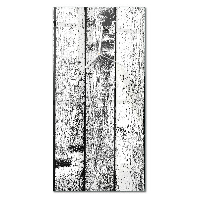 Verticale moderne glazen wandklok Hout