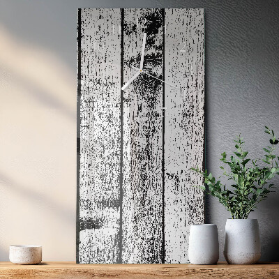 Verticale moderne glazen wandklok Hout