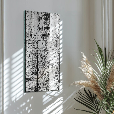 Verticale moderne glazen wandklok Hout