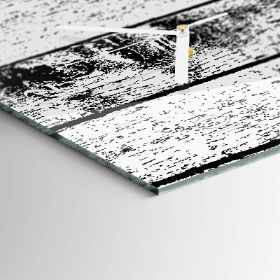 Verticale moderne glazen wandklok Hout