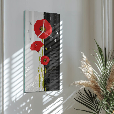 Rechthoekige glas klok verticaal Papaverkoppen