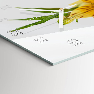 Glazen klok verticaal Gele bloemen