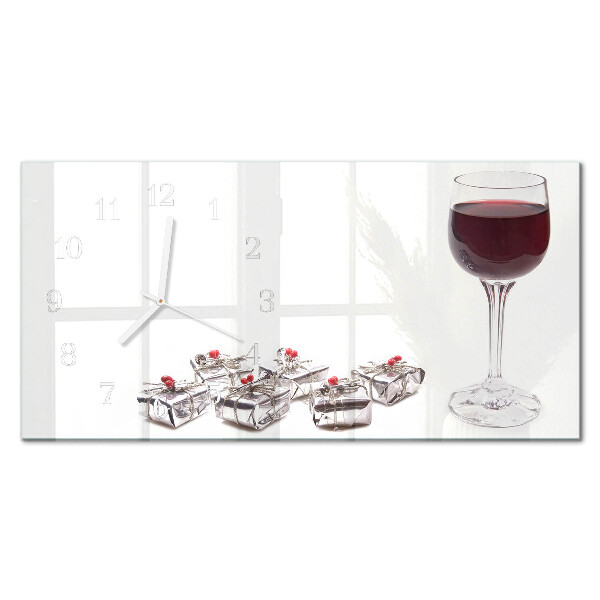 Rechthoekig klok glas met opdruk horizontaal Wijnglas