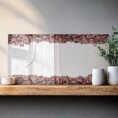 Wandklok glas langwerpig horizontaal Koffiebonen
