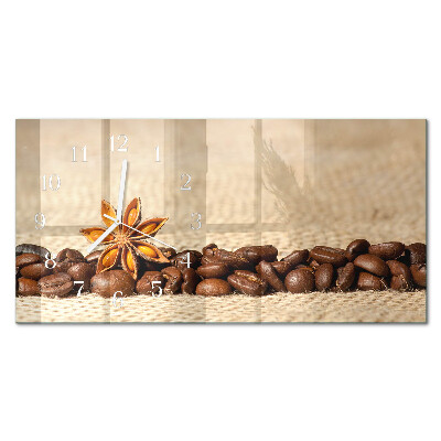 Horizontale wandklok glas Gemalen koffie