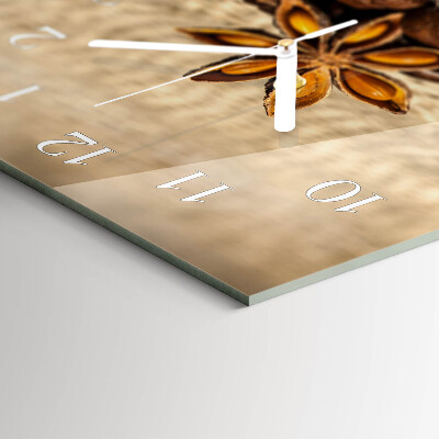 Horizontale wandklok glas Gemalen koffie