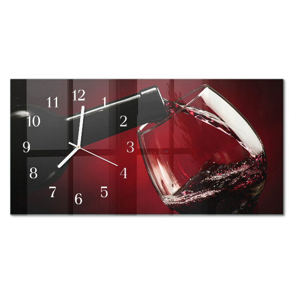 Wandklok glas langwerpig horizontaal Wijnvat