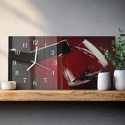 Wandklok glas langwerpig horizontaal Wijnvat