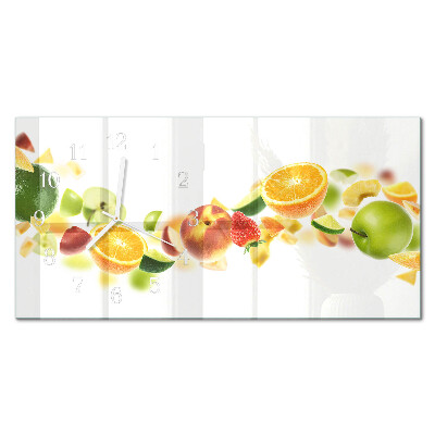 Wandklok glas langwerpig horizontaal Fruitmix