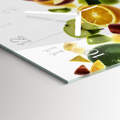 Wandklok glas langwerpig horizontaal Fruitmix