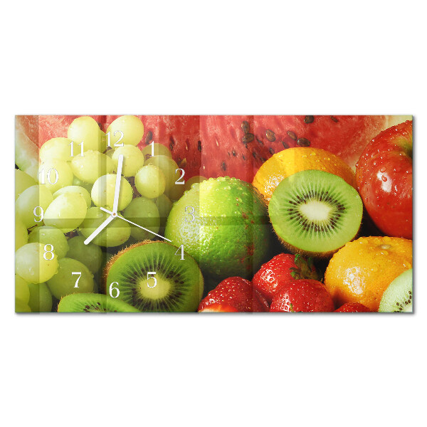 Horizontale glazen wandklok Fruitproducten