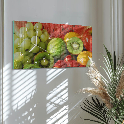 Horizontale glazen wandklok Fruitproducten