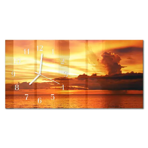 Horizontale wandklok glas Schemering