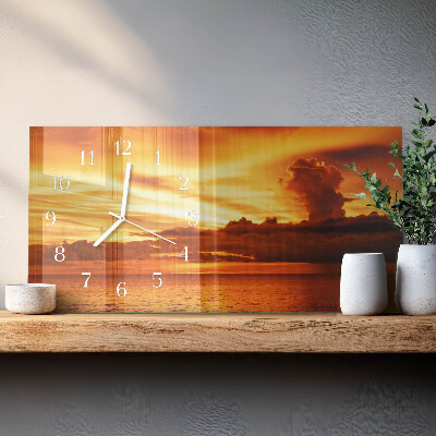 Horizontale wandklok glas Schemering