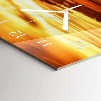 Horizontale wandklok glas Schemering