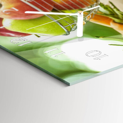 Horizontale glazen wandklok Vruchten en nectar