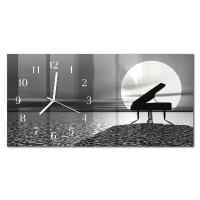 Horizontale wandklok glas Cabinetpiano