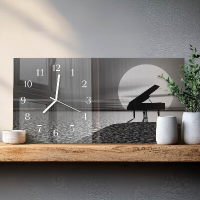 Horizontale wandklok glas Cabinetpiano