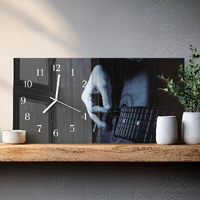 Rechthoekige glazen klok horizontaal Muzikale gitarist