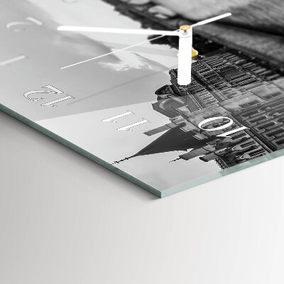 Horizontale glazen wandklok Parijse bruggen