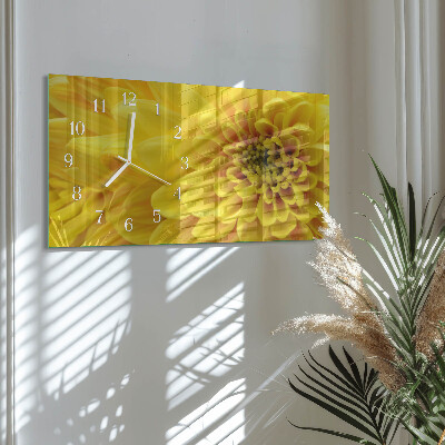 Rechthoekig klok glas met opdruk horizontaal Chrysanten