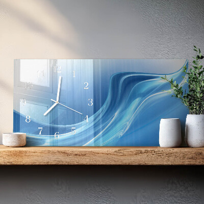Glazen klok horizontaal Blauwe golven
