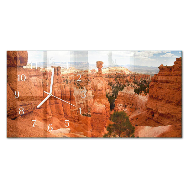 Horizontale glazen wandklok Bryce Canyon