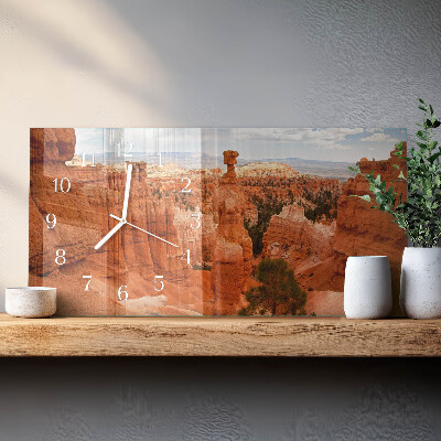 Horizontale glazen wandklok Bryce Canyon