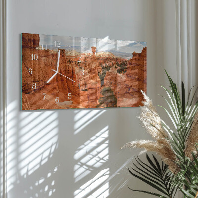 Horizontale glazen wandklok Bryce Canyon