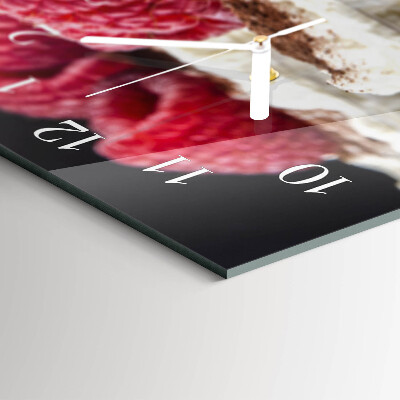 Rechthoekig klok glas met opdruk horizontaal Frambozendessert