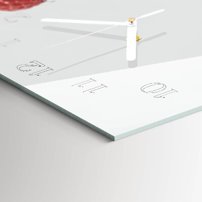 Rechthoekig klok glas met opdruk horizontaal Verse frambozen