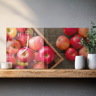 Horizontale wandklok glas Dessertappels