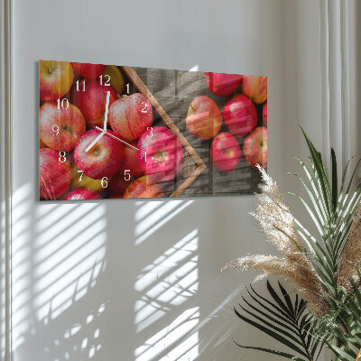 Horizontale wandklok glas Dessertappels