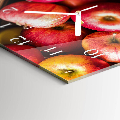 Horizontale wandklok glas Dessertappels