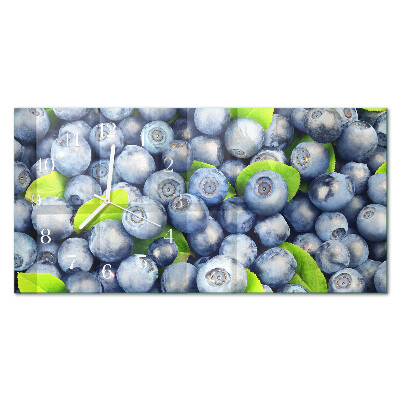 Wandklok glas langwerpig horizontaal Bosbessen