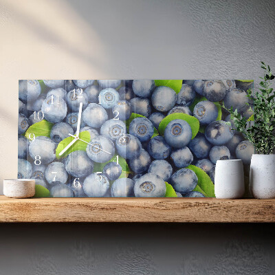 Wandklok glas langwerpig horizontaal Bosbessen