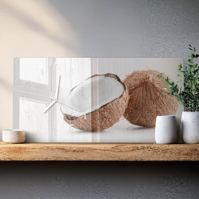 Rechthoekig klok glas met opdruk horizontaal Exotische kokosnoten