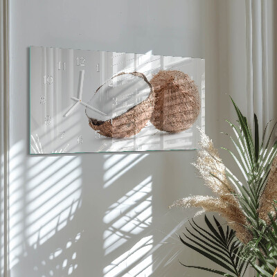 Rechthoekig klok glas met opdruk horizontaal Exotische kokosnoten