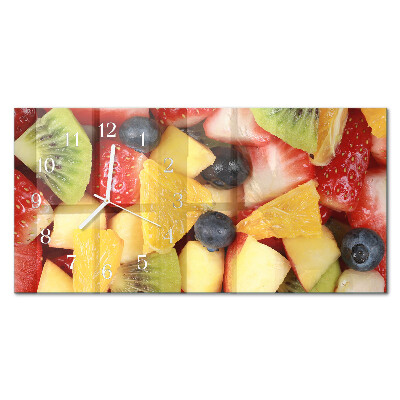 Horizontale wandklok glas Fruitsalade