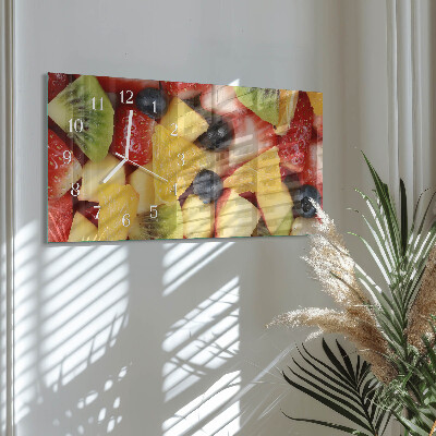 Horizontale wandklok glas Fruitsalade