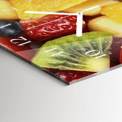 Horizontale wandklok glas Fruitsalade