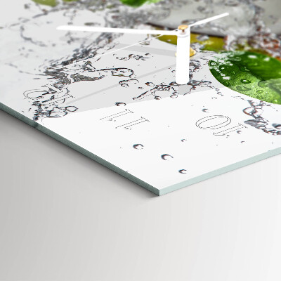 Horizontale glazen wandklok Verzonken fruit