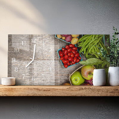 Rechthoekig klok glas met opdruk horizontaal Groenten
