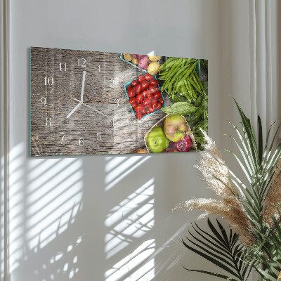 Rechthoekig klok glas met opdruk horizontaal Groenten