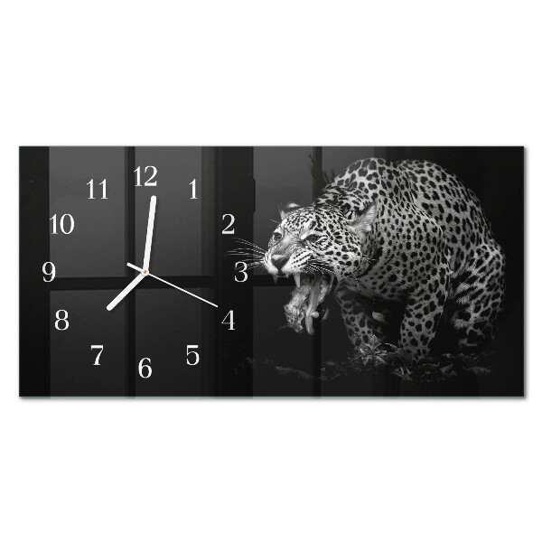 Horizontale wandklok glas Amerikaanse Jaguar