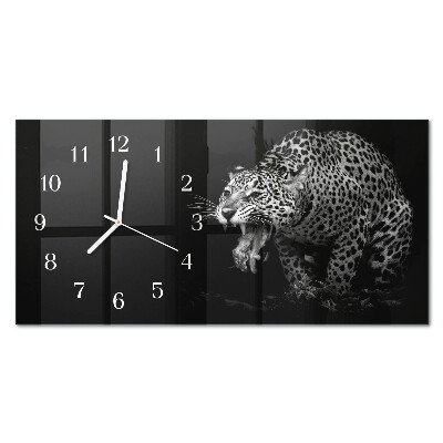 Horizontale wandklok glas Amerikaanse Jaguar