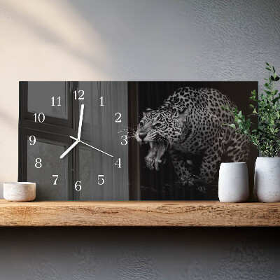 Horizontale wandklok glas Amerikaanse Jaguar