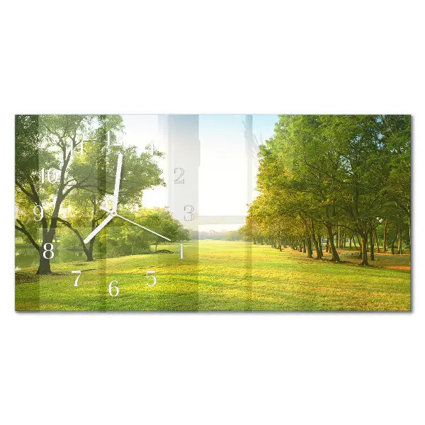 Rechthoekig klok glas met opdruk horizontaal Groene natuur
