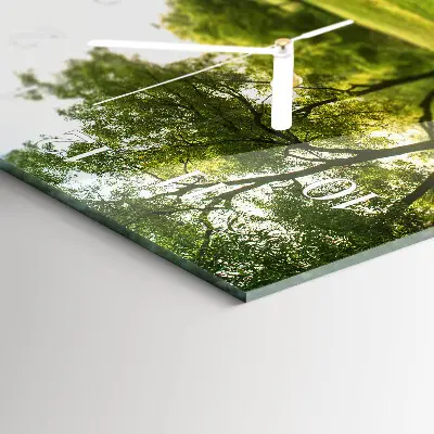 Rechthoekig klok glas met opdruk horizontaal Groene natuur